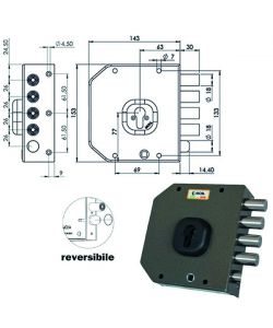 Serratura Sicura Semplice Dx Cilindro  A452 Moia