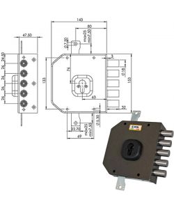 Serratura Sicura Triplice Dx Cilindro  A453 Moia