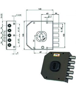 Serratura Sicura Semplice Sx Cilindro  A451 Moia