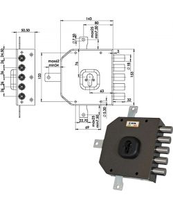 Serratura Sicura Quintupl.Sx Cilindro  A455 Moia