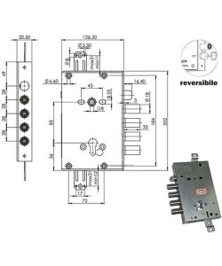 Serratura Sic.Triplice Cil. E63 Rci664/280 Moia