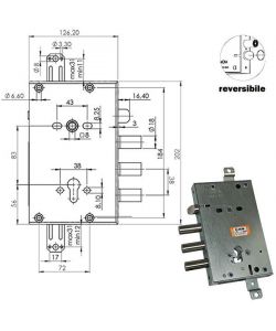 Serratura Sicura Triplice Cilindro  E63 Rci664/380 Moia