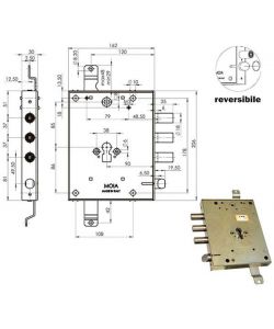 Serratura Sic.Triplice Dx Cil.E89 Rmga664/373 Moia