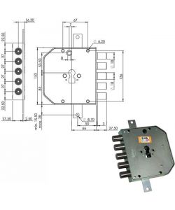 Serratura Sicura Triplice Sx Cilindro E63 Res653/270 Moia