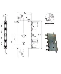 Serratura Sicura Triplice Cilindro  E82 Ariete 5933/B Moia