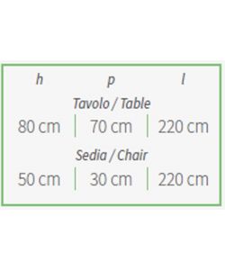 Set Birreria in Legno Naturale con Panche - 220x70 cm