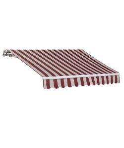 Tenda da Sole Avvolgibile Barra Quadra - Rigato Bordeaux Beige - 200x300 cm