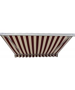 Tenda da Sole Avvolgibile Barra Quadra - Rigato Bordeaux Beige - 200x300 cm