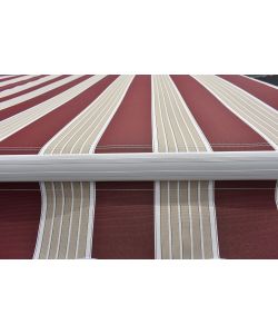 Tenda da Sole Avvolgibile Barra Quadra - Rigato Bordeaux Beige - 200x300 cm