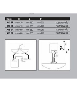 BRAUN Scaldabagno Elettrico 12 LT Bianco sopra Lavello 5 Anni