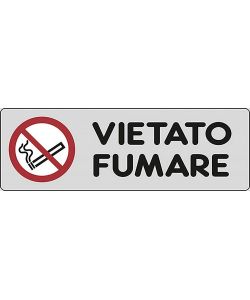 Adesivo Vietato Fumare No Smoke ambienti pubblici 15CMx5CM