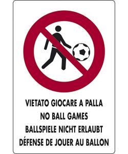 Cartello Vietato giocare a palla luoghi pubblici 30CMx20CM