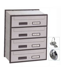 Casellario Orizzontale a 4 posti in Acciaio Silver 4B1-501 Silmec