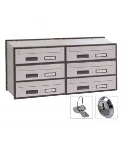 Casellario Orizzontale a 6 posti in Acciaio Silver 6B2-501 Silmec
