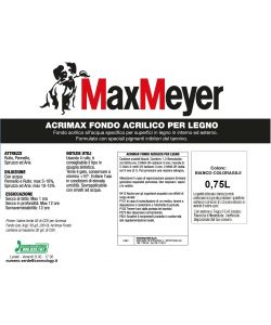 MaxMeyer Fondo Acrilico Riempitivo Acrimax per Legno Bianco 0,75 L