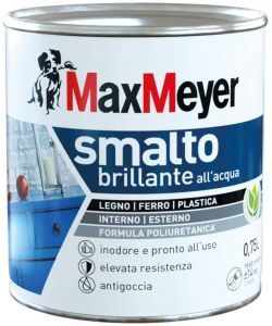 MaxMeyer Smalto Brillante all'acqua Poliuretanico Bianco 0,75 l