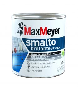 MaxMeyer Smalto Brillante all'acqua Poliuretanico Bianco 0,75 l