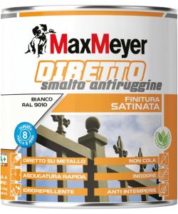 MaxMeyer Smalto Antiruggine Satinato Bianco 0,75L per Interni ed Esterni