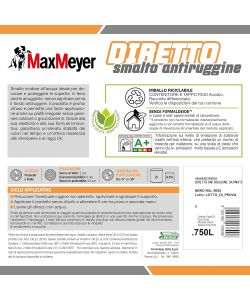 MaxMeyer Smalto Antiruggine Satinato Nero 0,75L per Interni ed Esterni