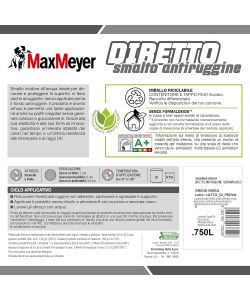 MaxMeyer Smalto Antiruggine Diretto Grigio Ghisa Base 0.75 L Interni Esterni