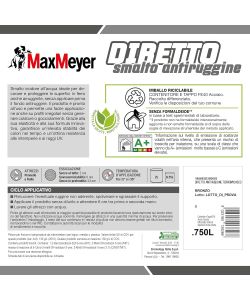 MaxMeyer Smalto Antiruggine Ferromicaceo Bronzo 0.75L - Asciugatura Rapida