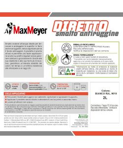 MaxMeyer Smalto Antiruggine Brillante Bianco R9010 2L per Interni Esterni