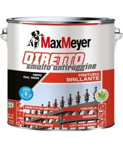 MaxMeyer Smalto Antiruggine Brillante Nero R9005 2L per Interni ed Esterni