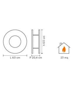 GMR Camino a Bioetanolo Calatrava in Vetro Rosso 1,5lt - 60x20,4 cm