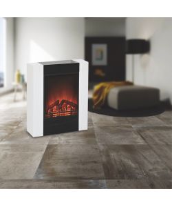 GMR Stufa Elettrica Moderna MDF Bianco Avorio - 58,4x22,5x73,5 cm