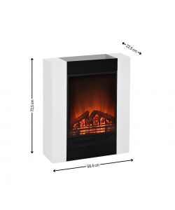 GMR Stufa Elettrica Moderna MDF Bianco Avorio - 58,4x22,5x73,5 cm