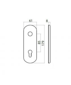 Ghidini Placca per Serratura Ghibli in Alluminio Argentato - 61x179mm