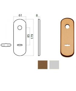 Ghidini Placca Ghibli Doppia Mappa Alluminio Argentato 61x179 mm