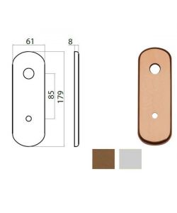 Ghidini Placca Ghibli Alluminio Argentato con Pomolo 61x179 mm