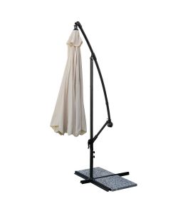 Ombrellone a braccio laterale tondo da giardino decentrato in acciaio d. 3 mt  BEIGE con flap