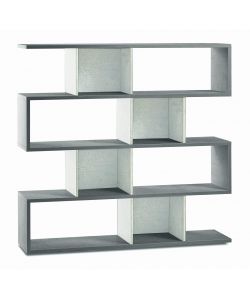 Libreria Modulare H150 L150 Kit Cemento Ossido Bianco 144X150X38 Cm