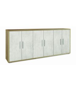 Mobile 6 Ante Kit Noce Stelvio Ossido Bianco 84X203X41 Cm