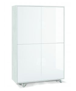 Mobile 4 Ante Kit Ossido Bianco Bianco Lucido 161X108X41 Cm