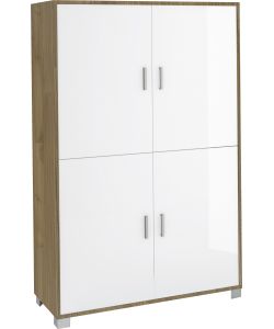 Mobile 4 Ante Kit Olmo Chiaro Bianco Lucido 161X108X41 Cm