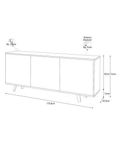 Sarmog Mobile Quadrante in Truciolare Ossido Bianco e Marmo Calacatta - 74x177x41 cm