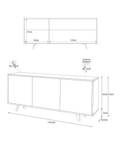 Sarmog Mobile Quadrante in Truciolare Ossido Bianco e Marmo Calacatta - 74x177x41 cm