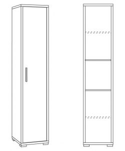 Mobile colonna 1 anta 182 x 39 x 41 cm Ossido Bianco-Cemento