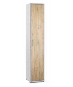 Mobile colonna 1 anta 199 x 39 x 41 cm Ossido Bianco-Rovere Naturale