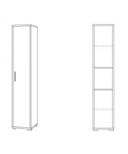 Mobile colonna 1 anta 199 x 39 x 41 cm Ossido Bianco-Rovere Naturale