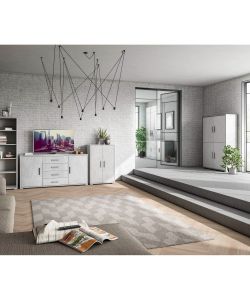 Sarmog Mobile Multiuso Doubl in Ossido Bianco e Cemento 84x174 cm