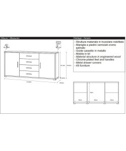 Sarmog Mobile Multiuso Doubl in Ossido Bianco e Cemento 84x174 cm