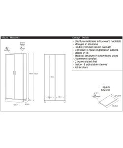 Sarmog Quadrante Mobile Multiuso Bianco Fiammato 190x83 cm