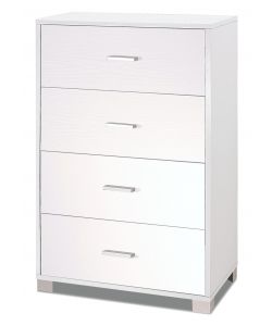 Mobile 4 cassetti in kit 112 x 70 x 41 cm Bianco Fiammato