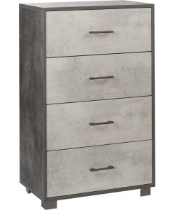Mobile 4 cassetti in kit 112 x 70 x 41 cm Ossido Nero - Cemento
