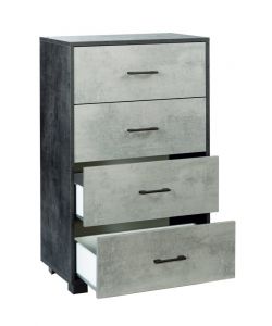 Mobile 4 cassetti in kit 112 x 70 x 41 cm Ossido Nero - Cemento