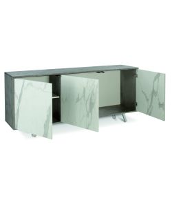 Mobile 3 Ante Kit Cemento Marmo Calacatta 74X177X41 Cm